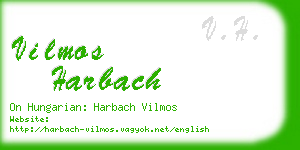 vilmos harbach business card